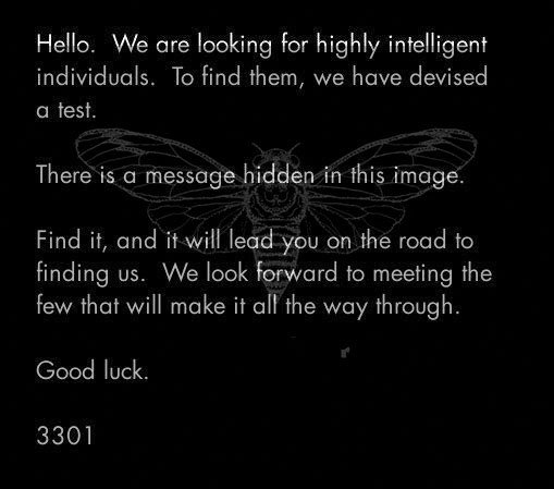 An encrypted recruitment test or secret organization?