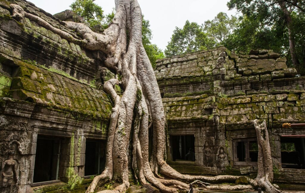 pexels-photo-1089302-1089302 Ancient Ta Prohm temple with massive tree roots in Siem Reap, Cambodia.
