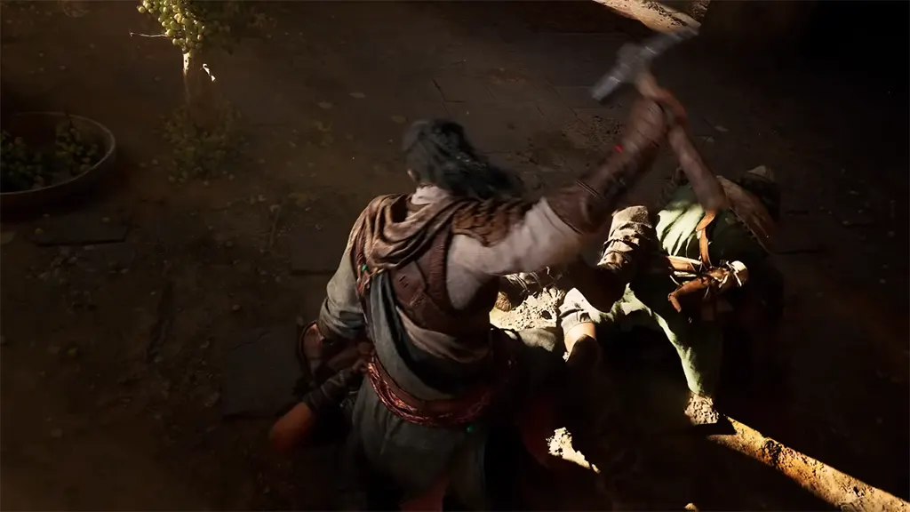 unreal-engine-5-blood-message-visuals Screenshot from the Blood Message reveal trailer showing a character in intense combat amidst ancient Chinese architecture, highlighting its action-adventure gameplay