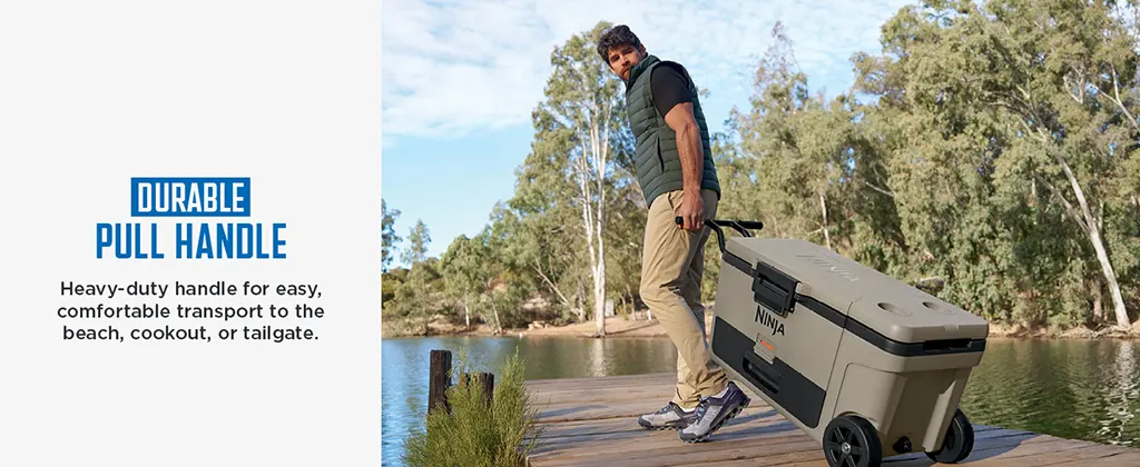 versatile-home-adventure-accessories the Ninja FrostVault cooler at a campsite, representing versatile gadget use