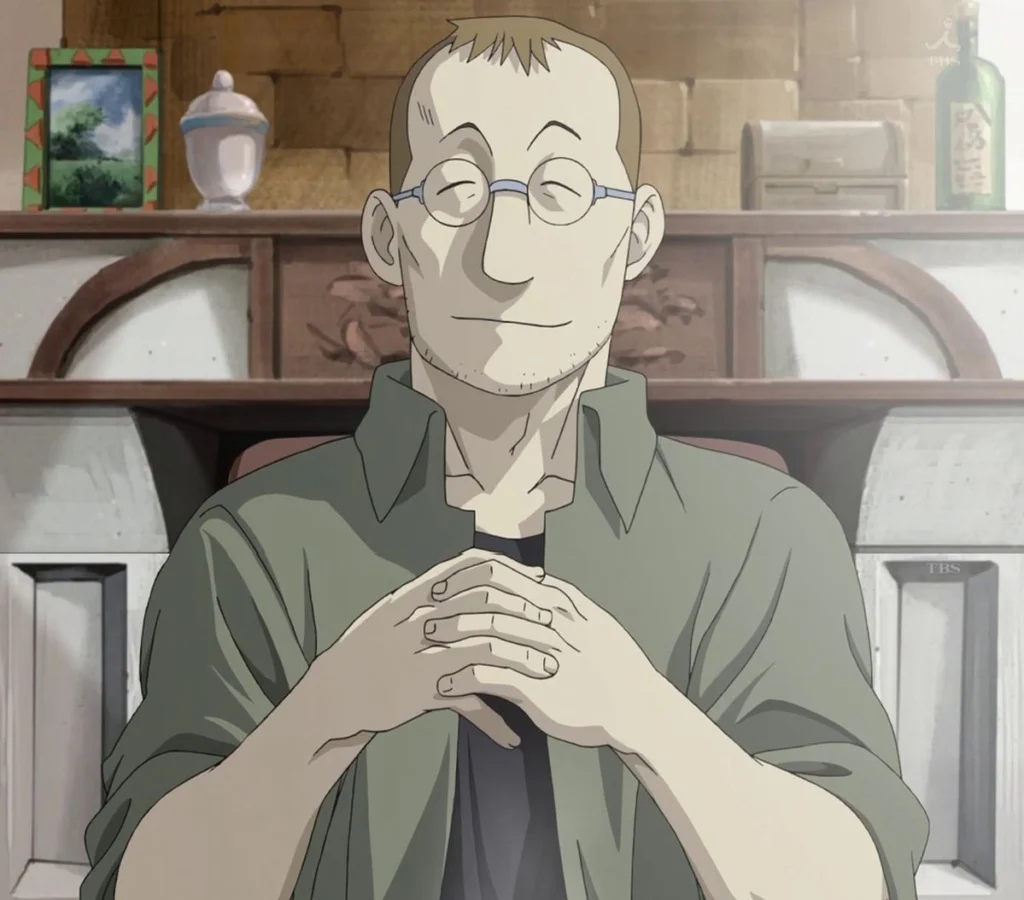 shou-tucker-fullmetal-alchemist-underrated underrated anime villain Shou Tucker from Fullmetal Alchemist, infamous for his chilling experiment with Nina and Alexander.