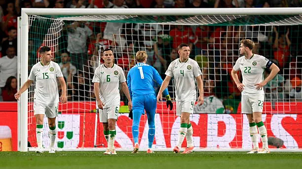 Portugal national teamc elebrating win against Ireland