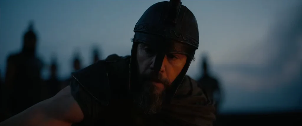 A wide cinematic shot from the trailer showing The Odyssey