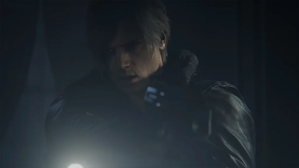 Leon S. Kennedy using his new Hatchet Parry mechanic against a zombie in Resident Evil Requiem gameplay.
